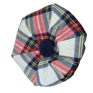 Vintage Moffat Wollen wool Scottish tartan festive Christmas beret hat